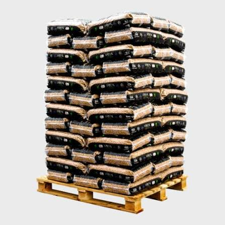 Palette de 66 sacs de granulés de bois